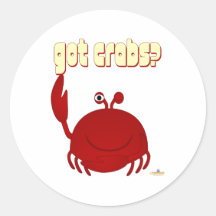 Smiling Red Crab Got Crabs Round Sticker
