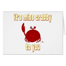 Smiling Red Crab It's Miss   To You Greeting Cards