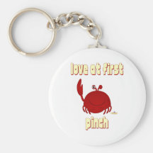 Smiling Red Crab Love At First Pinch Key Chain