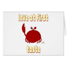 Smiling Red Crab Love At First Taste Cards