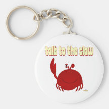 Smiling Red Crab Talk To The Claw Key Chain