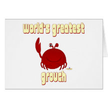 Smiling Red Crab World's Greatest Grouch Card