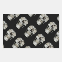 Smiling Skull emerging pattern Rectangle Stickers