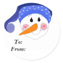 Smiling Snowman Stickers