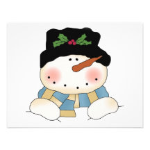 Smiling  Snowman Tshirts and Gifts Custom Invitation