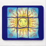 Smiling Solar Sun Squares Mouse Pads