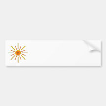Smiling Summer Sun. Yellow and Orange. Bumper Stickers
