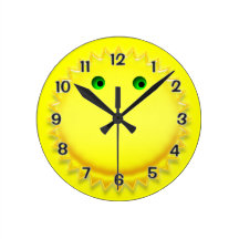 Smiling Sun Round Wallclock
