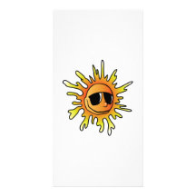 Smiling Sun Wearing Sunglasses Personalized Photo Card