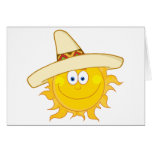Smiling Sun With Sombrero Hat Greeting Card