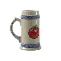 smiling tomato face mug