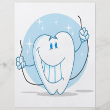 Smiling Tooth Cartoon Character Always Floss Personalized Flyer