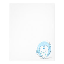 Smiling Tooth Cartoon Character Always Floss Letterhead Design