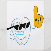 Smiling Tooth Cartoon Character Number One Flyers
