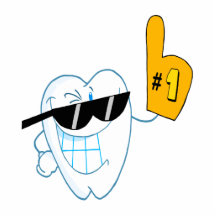 Smiling Tooth Cartoon Character Number One Photo Cut Out