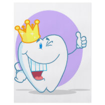 Smiling Tooth Cartoon Character With Golden Crown Flyer Design