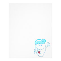 Smiling Tooth Cartoon Character With Toothpaste On Letterhead