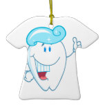 Smiling Tooth Cartoon Character With Toothpaste On Christmas Tree Ornaments