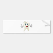 Smiling tooth mascot bumper stickers