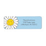 Smiling Whimsical Daisy Return Address Label