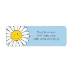 Smiling Whimsical Daisy Return Address Label