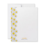 Smiling White Daisies Flat Note Card Announcement