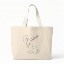 Smiling White Rabbit Tote Bags