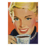 Smiling Woman Enjoying Her Morning Coffee Custom Announcement