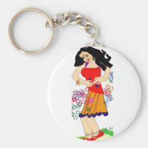 smilling girl keychains