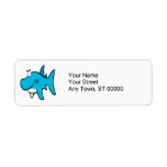 smirking shark cartoon return address labels