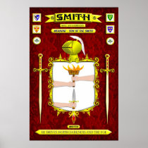 SMITH FAMILY COAT OF ARMS CREST AND SHIELD POSTERS