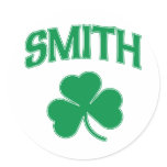 Smith Irish Shamrock Round Sticker