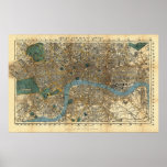 Smith's new map of London 1860 Posters