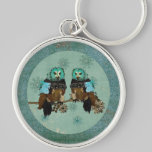 Smokey Rose Owls Snowflakes Keychain keychains