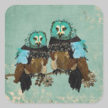 Smokey Rose Owls Sticker stickers