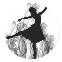 Smokin' Ballerina Round Stickers