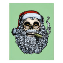 Smokin' Santa Skull Personalized Announcement