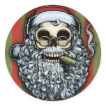 Smokin' Santa Skull Sticker