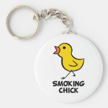 Smoking Chick Keychain