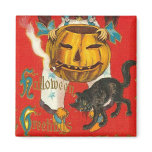 Smoking Pumpkin Halloween Greetings Fridge Magnet