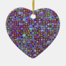 Smoking Purple Funky Retro Mosaic Tiles Pattern Christmas Tree Ornaments