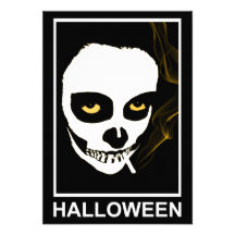 smoking skull personalized invitation
