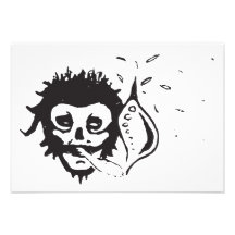 smoking skull personalized invites