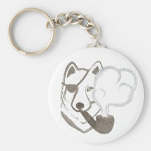 Smoking Wolf Key Chain