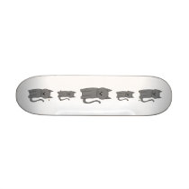 Smoky grey cat cartoon. skateboards