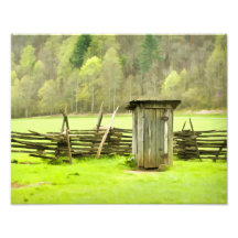 Smoky Mountains Outhouse Art Photo