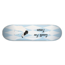 Smooth Fox Terrier - Blue w/White Diamond Design Skate Board Deck