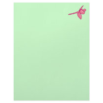 Smooth Fuschia Dragonfly Personalized Letterhead