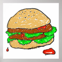 Smudgy Burger Print
