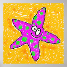 Smudgy Starfish Print
